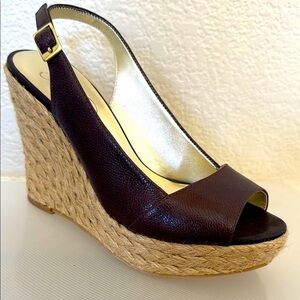 Jessica Simpson Brown Wedge Slingback Espadrilles